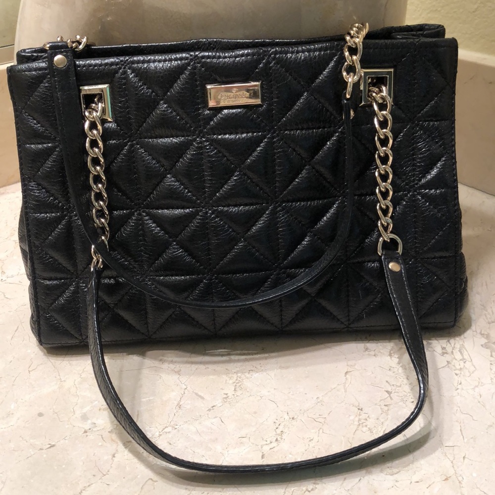 Kate Spade Black Quilted Leather Tote